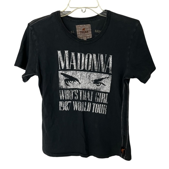 Trunk LTD Madonna Who’s that Girl 1987 World Tour tee shirt size 2 burnout black - Picture 4 of 11